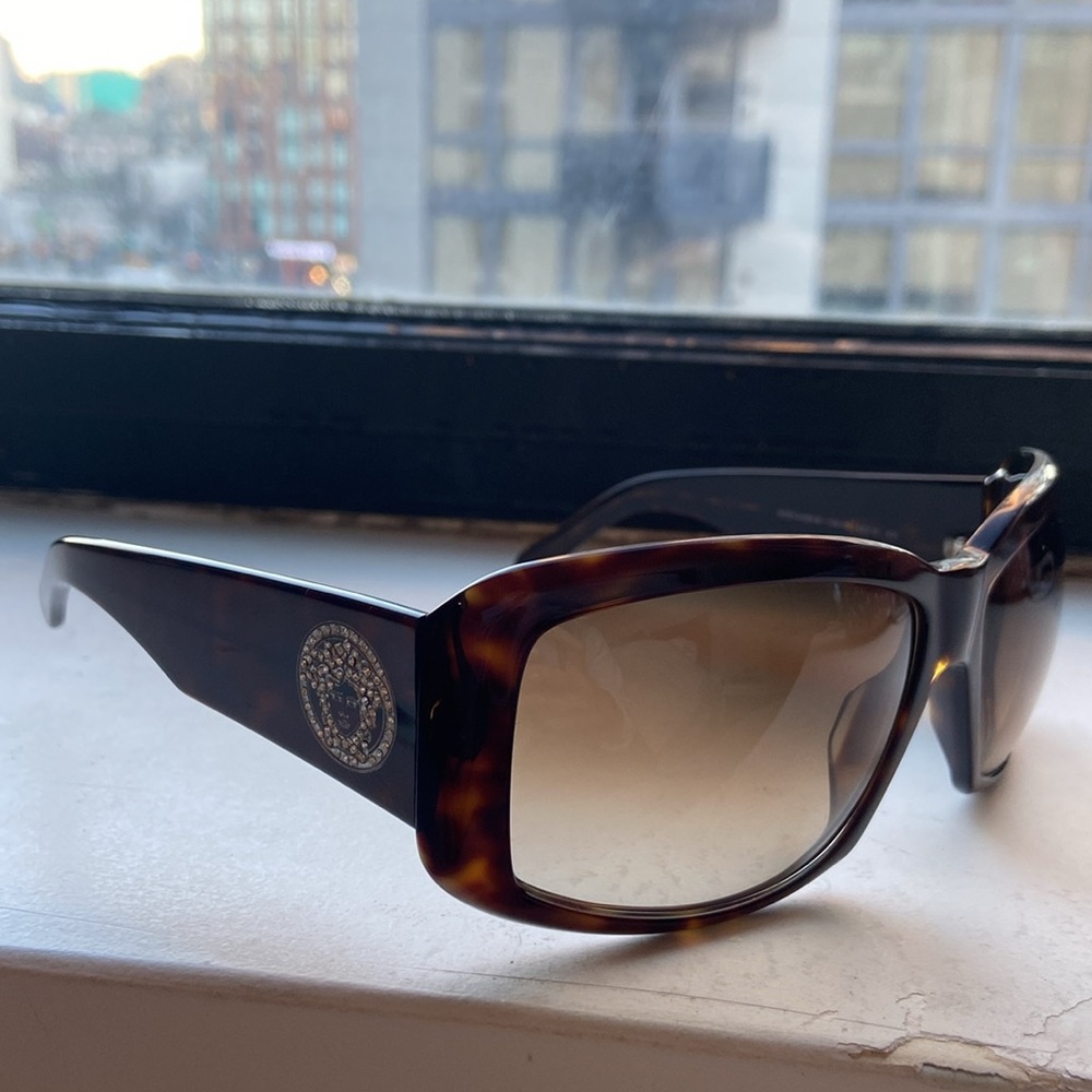 Authentic VERSACE Oversized Sunglasses w/ Crystals